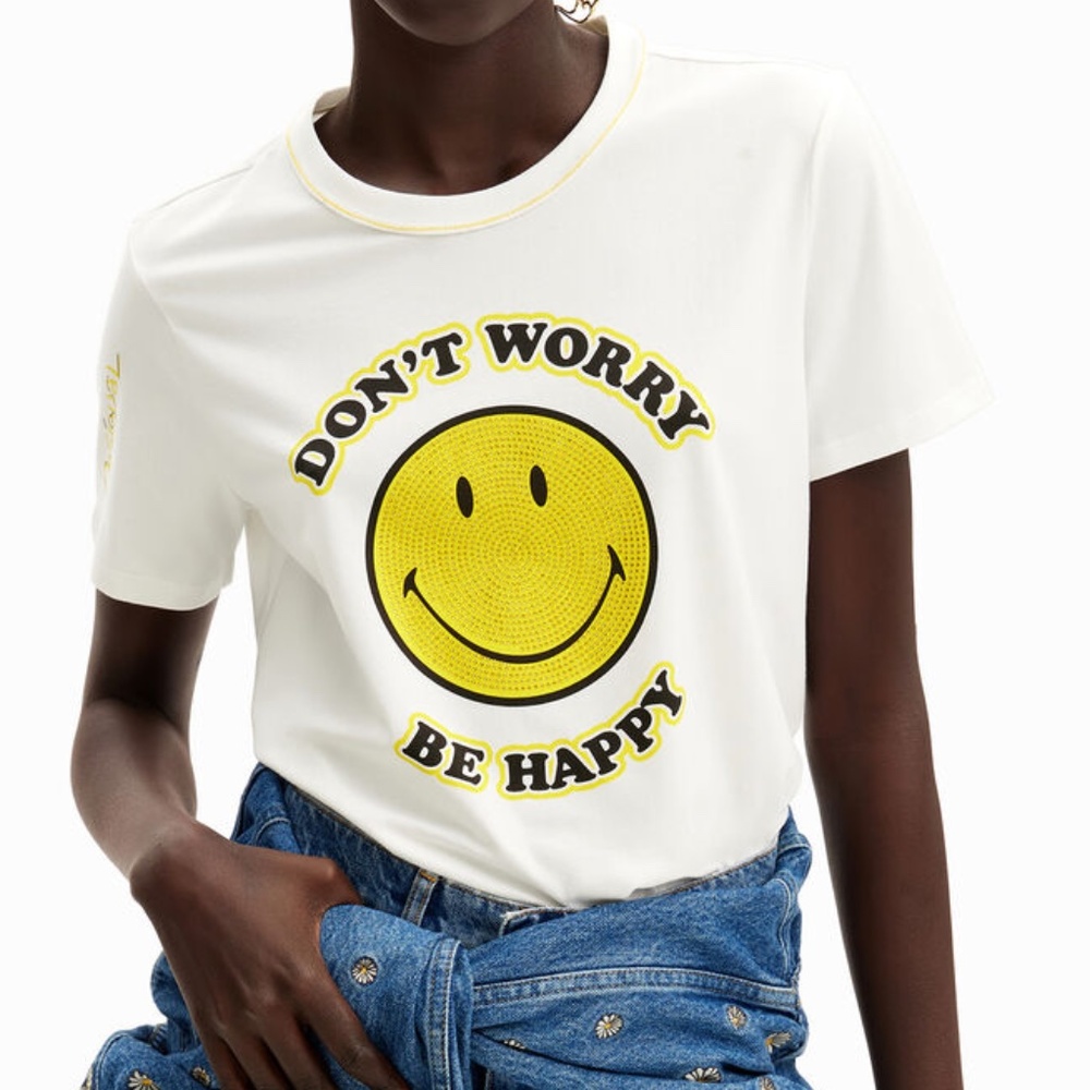 Desigual Rhinestone Smiley Originals ® T-shirt